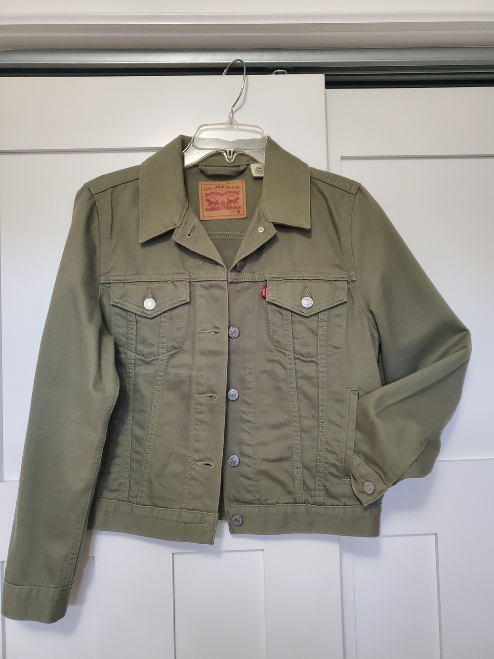Womens Levis Olive Green Denim Jacket Medium